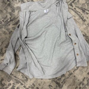 Gray Button-Up Cardigan